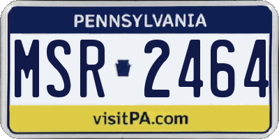 PA license plate MSR2464