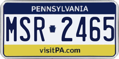 PA license plate MSR2465