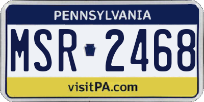 PA license plate MSR2468