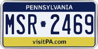 PA license plate MSR2469