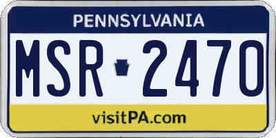 PA license plate MSR2470