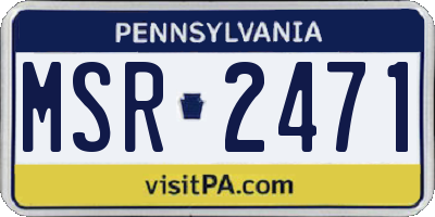 PA license plate MSR2471