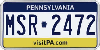 PA license plate MSR2472