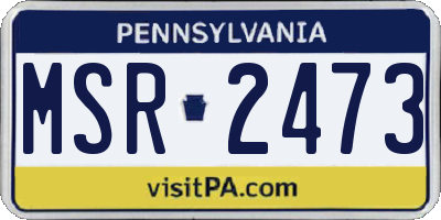 PA license plate MSR2473