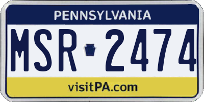 PA license plate MSR2474