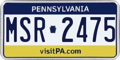 PA license plate MSR2475