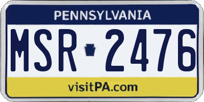 PA license plate MSR2476