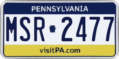 PA license plate MSR2477