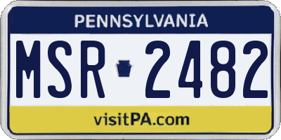 PA license plate MSR2482