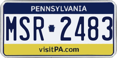 PA license plate MSR2483