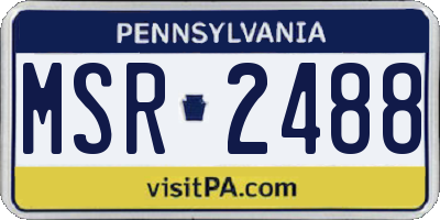 PA license plate MSR2488