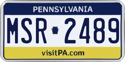 PA license plate MSR2489