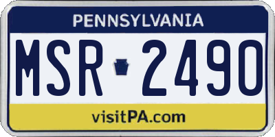 PA license plate MSR2490