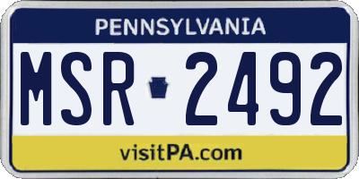 PA license plate MSR2492