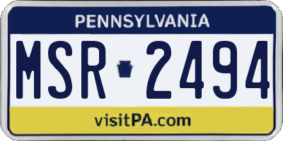 PA license plate MSR2494