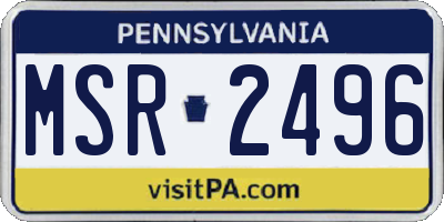 PA license plate MSR2496
