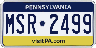 PA license plate MSR2499