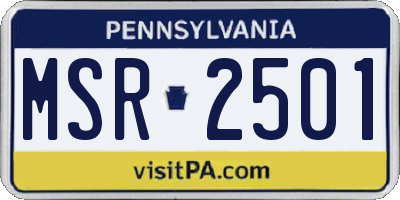 PA license plate MSR2501