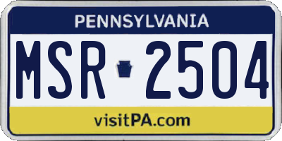 PA license plate MSR2504
