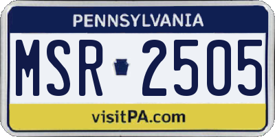PA license plate MSR2505
