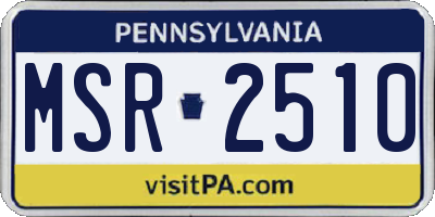 PA license plate MSR2510