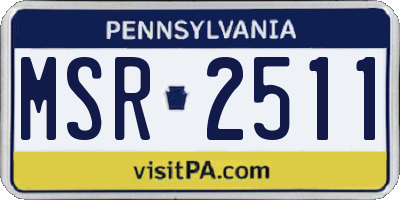 PA license plate MSR2511