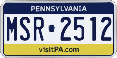 PA license plate MSR2512