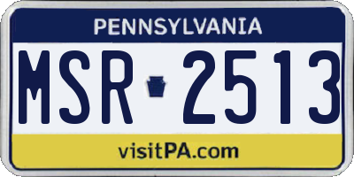 PA license plate MSR2513