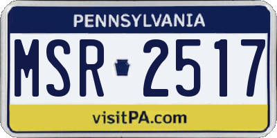 PA license plate MSR2517
