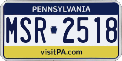 PA license plate MSR2518