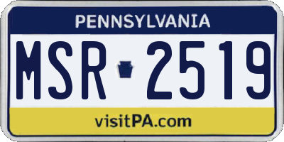 PA license plate MSR2519