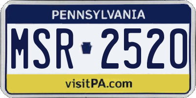 PA license plate MSR2520