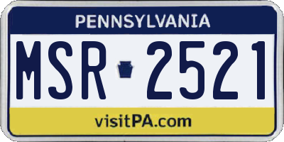 PA license plate MSR2521
