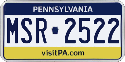 PA license plate MSR2522