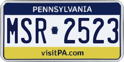 PA license plate MSR2523
