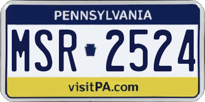 PA license plate MSR2524