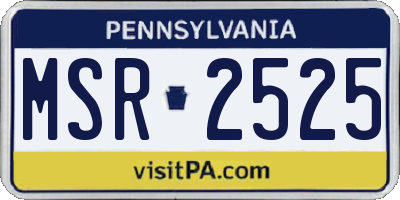 PA license plate MSR2525