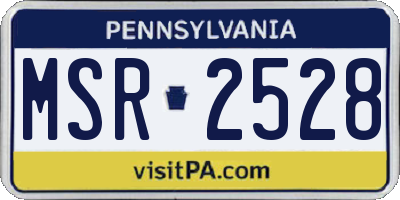 PA license plate MSR2528