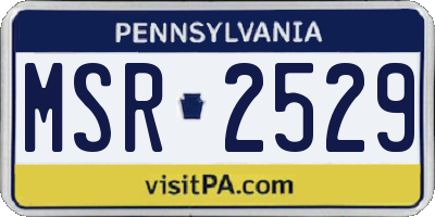 PA license plate MSR2529