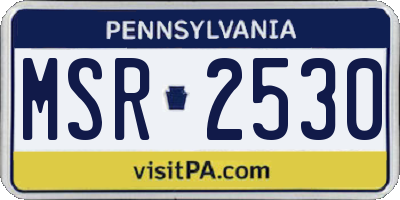 PA license plate MSR2530