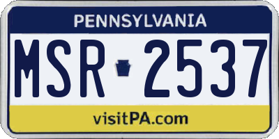 PA license plate MSR2537