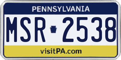 PA license plate MSR2538