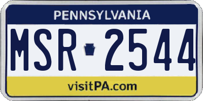 PA license plate MSR2544