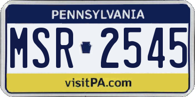 PA license plate MSR2545
