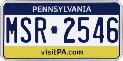 PA license plate MSR2546