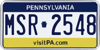PA license plate MSR2548