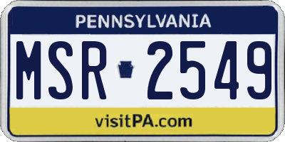PA license plate MSR2549