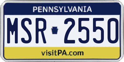 PA license plate MSR2550