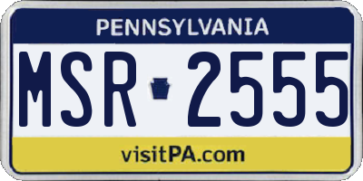 PA license plate MSR2555