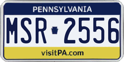 PA license plate MSR2556